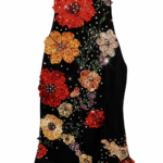 BODY lycra nera con fiori taglia 34/36