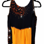 Body lycra nera e rete arancio taglia 36/38